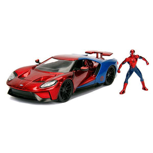 Marvel Comics - 2017 Ford GT with Spider-Man Figure 1:24 Scale Hollywood Ride Die-Cast Vehicle