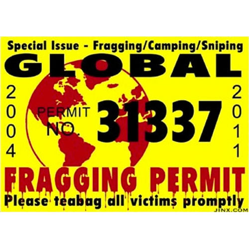 J!nx - Fragging Permit Sticker