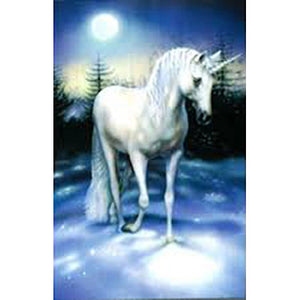 Unicorn Greeting The Moon (R John) Poster
