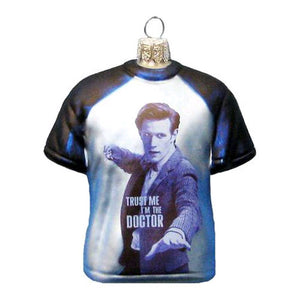 Doctor Who - T-Shirt Shape 3.5" Glass Xmas Ornament
