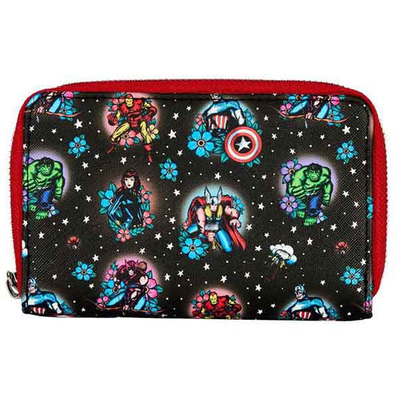 Marvel Comics - Avengers Floral Tattoo Zip-Around Purse