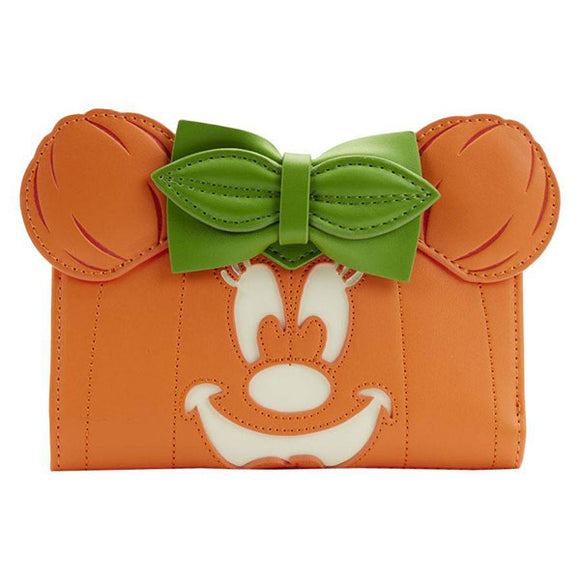 Disney - Minnie Mouse Pumpkin Glow Face Bi-Fold Flap Purse