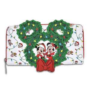 Disney - Mickey Holiday Wreath Zip-Around Purse