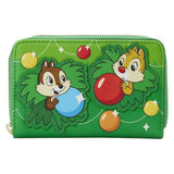 Disney - Chip & Dale Christmas Ornaments Zip-Around Purse