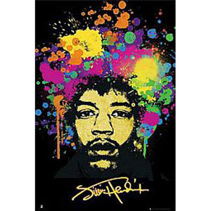 Jimmy Hendrix - Head Paint Splatter Poster