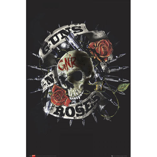 Guns N Roses - Skull Roses Poster