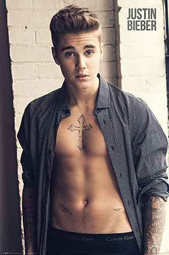 Justin Bieber - Open Shirt Poster