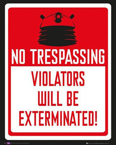 Doctor Who - Dalek No Trespassing Mini Poster