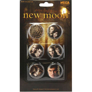 Twilight Saga: New Moon - Jacob & Cullens Button Pins - Set Of 6