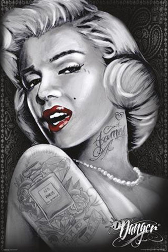 James Danger - Marilyn Red Lip Poster