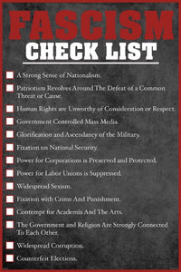 Fascism - Checklist Poster