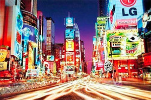 New York Times Square At Night Poster