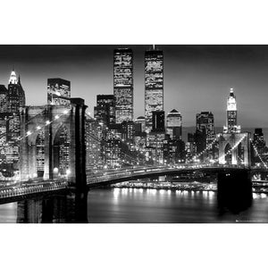 New York - Brooklyn Bridge Black & White Poster