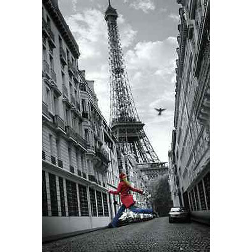 Paris Eiffel Tower - Skipping Girl Poster