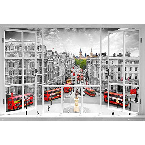London - Picadilly Circus Window View Poster