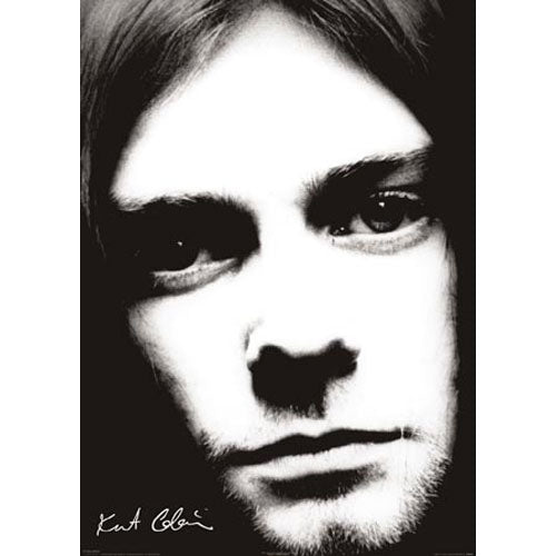 Nirvana - Kurt Cobain Face Black & White Poster