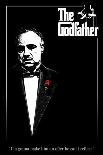 The Godfather - Red Rose Poster