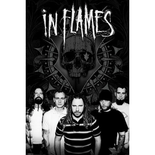 In Flames - Black & White Poster