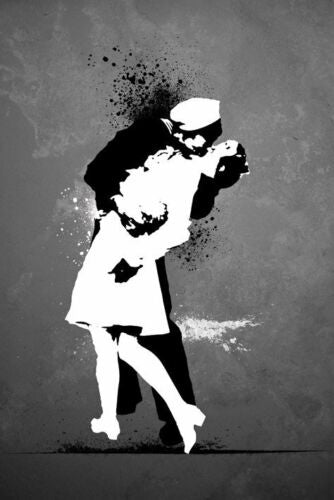 Wars End Kiss - Grafitti Poster