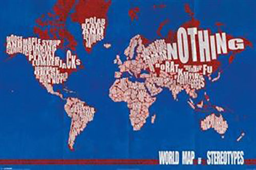 World Map Of Stereotypes Poster