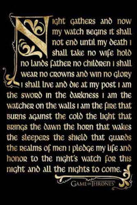 Game Of Thrones (Season 3) - Nightwatch Oath Poster