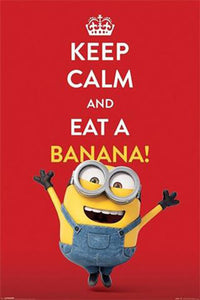 Minions - Keep Calm & Eat Banana Poster