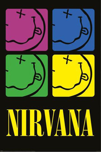 Nirvana - Smiley Squares Poster