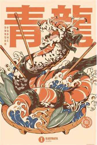 Ilustrata - Dragon Sushi Poster