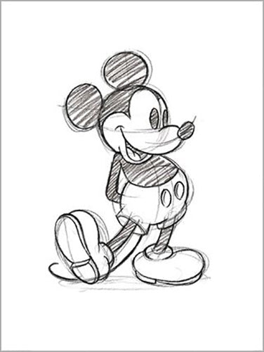 Mickey Mouse - Sketch 60 x 80cm Art Print