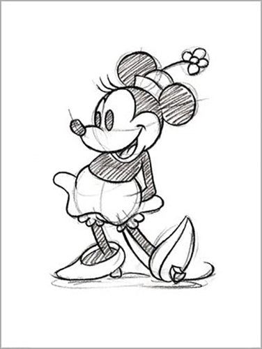 Minnie Mouse - Sketch 60 x 80cm Art Print