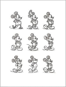 Mickey Mouse - Multi Sketch 60 x 80cm Art Print