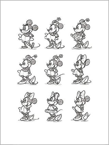Minnie Mouse - Multi Sketch 60 x 80cm Art Print