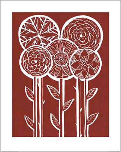Amanda Colville - Five Flowers 40 x 50cm Art Print