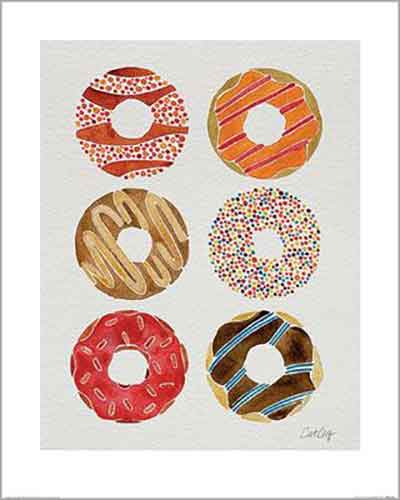 Cat Coquilette - Donuts 40 x 50cm Art Print