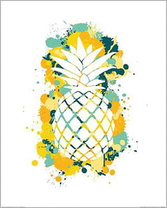 Art Studio - Splatter Silhouette Pineapple 40 x 50cm Art Print