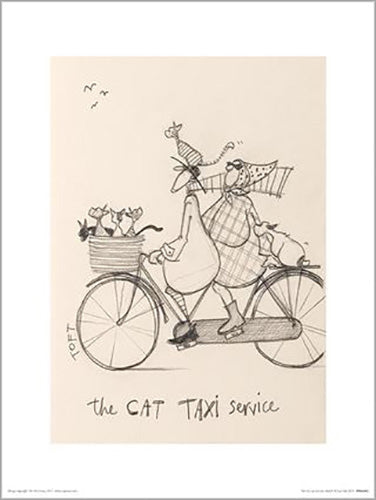Sam Toft - The Cat Taxi Service Sketch 40 x 50cm Art Print