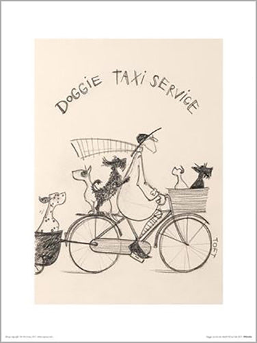 Sam Toft - Doggie Taxi Service Sketch 40 x 50cm Art Print