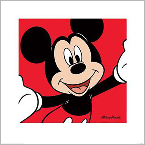 Disney - Mickey Mouse Red 40 x 40cm Art Print