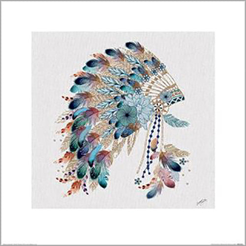 Summer Thornton - Tribal Headdress 40 x 40cm Art Print