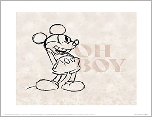 Mickey Mouse - Oh Boy 40 x 50cm Art Print