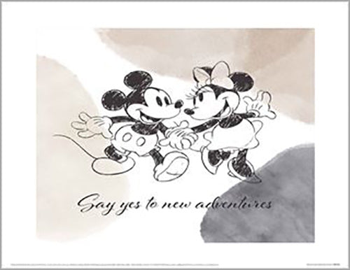 Mickey Mouse - Say Yes to New Adventures 40 x 50cm Art Print