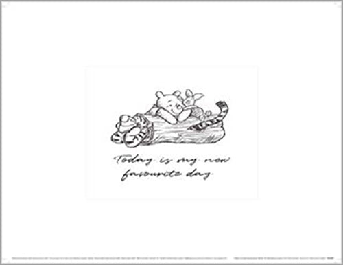 Winnie the Pooh - Today is my New Favourite Day 30 x 40cm Art Print