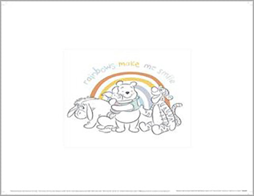 Winnie the Pooh - Rainbows Make Me Smile 30 x 40cm Art Print