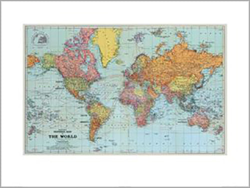 Sanfords General Map of the World (1920) 60 x 80cm Art Print