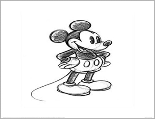 Mickey Mouse Standing Sketch 60 x 80cm Art Print