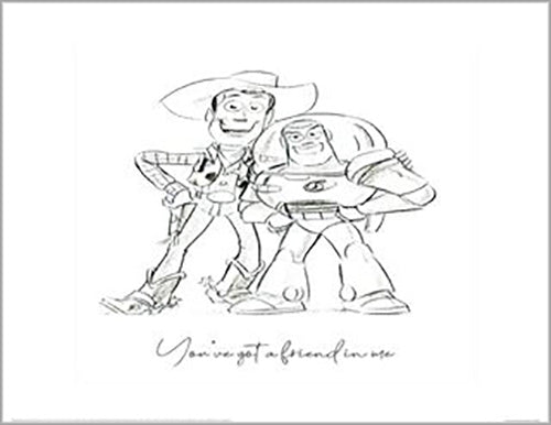 Toy Story Buzz and Woody Sketch 60 x 80cm Art Print