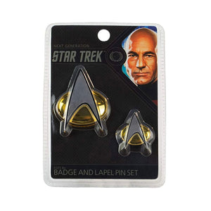 Star Trek: The Next Generation - Enterprise Communicator Badge & Pin Set