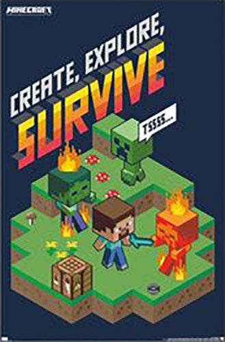 Minecraft - Beware Of The Dark Poster