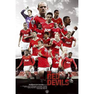 EPL: Manchester United FC - Red Devils Players Collage Poster