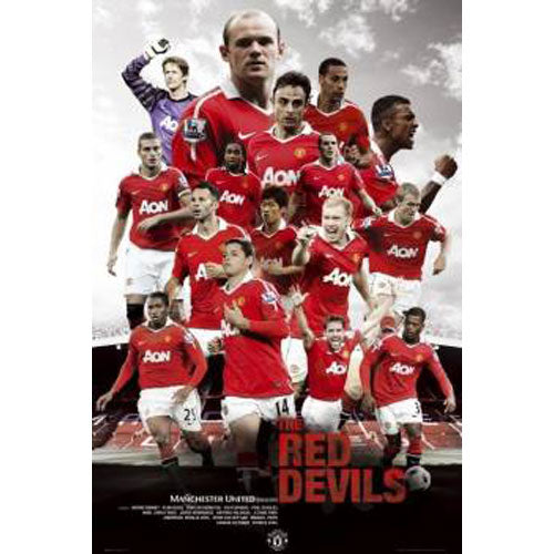 EPL: Manchester United FC - Red Devils Players Collage Poster